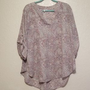Paisley blouse Gray Pink Cato 18 20